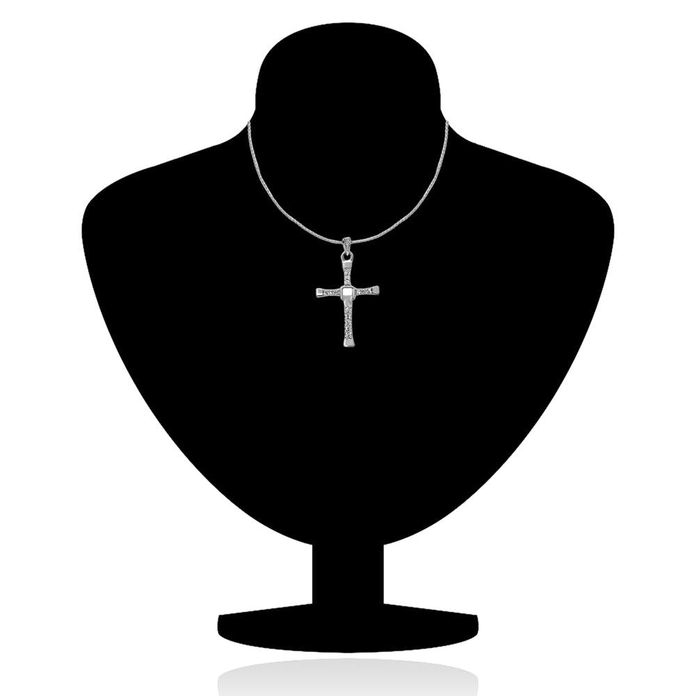 Mahi Religious Cross Pendant With Crystal Stone Chain Pendant