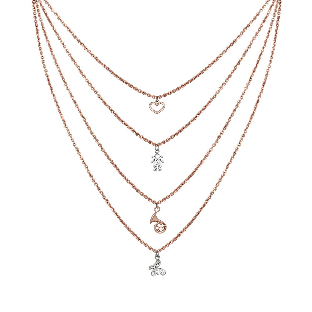 Mahi Latest Design Stylish Fashionable Multilayer Chain Charm Pendants Necklace for Women and Girls (PS1101743M)
