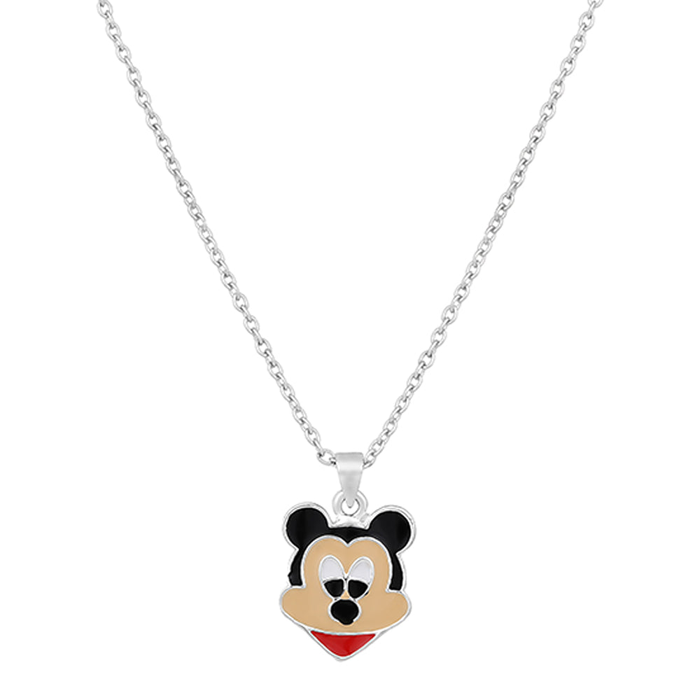 Mahi Rhodium Plated Cartoon Pendant for Kids with Meena Work Enameled (PS1101834R)