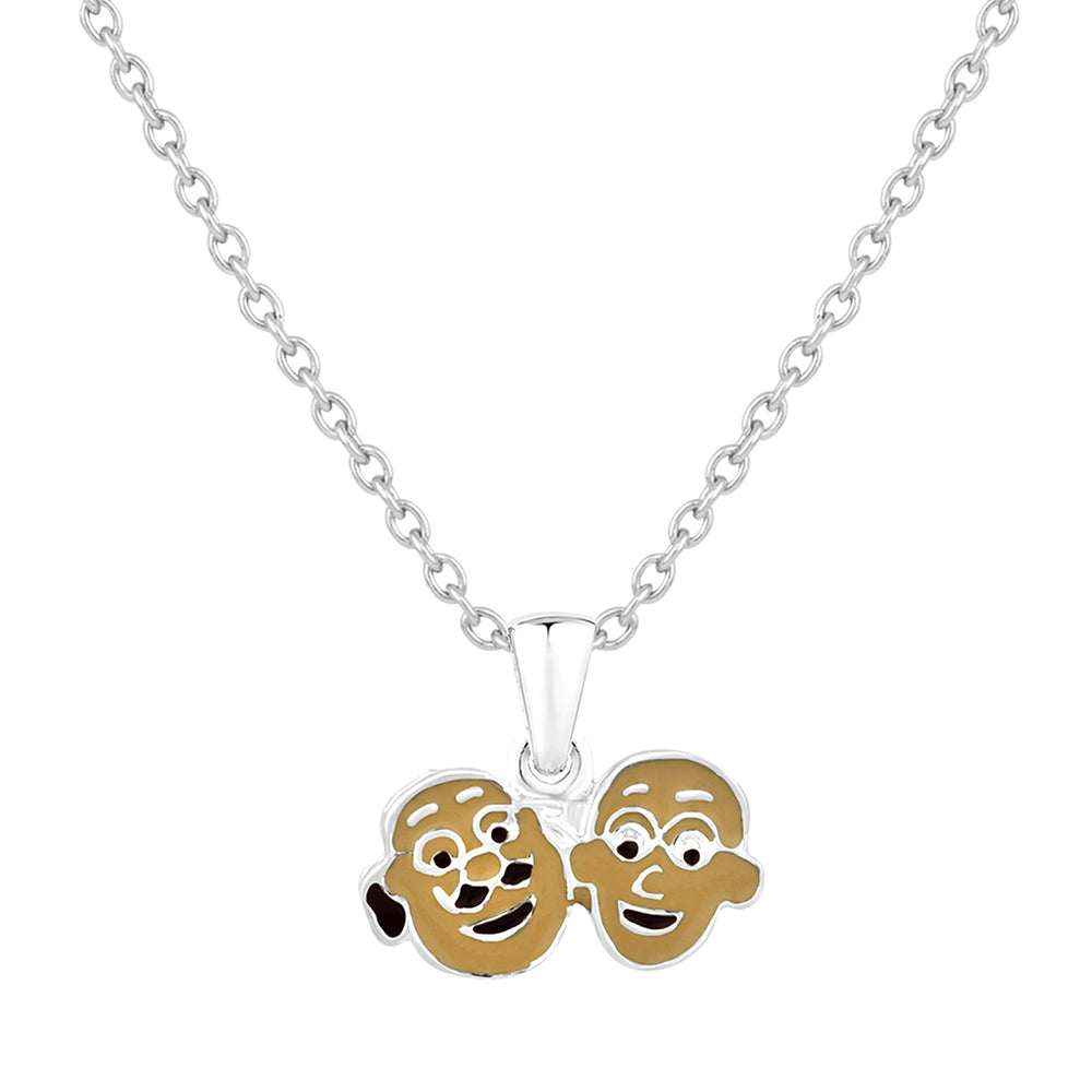 Mahi Rhodium Plated Cartoon Pendant for Kids with Meena Work Enameled (PS1101836R)
