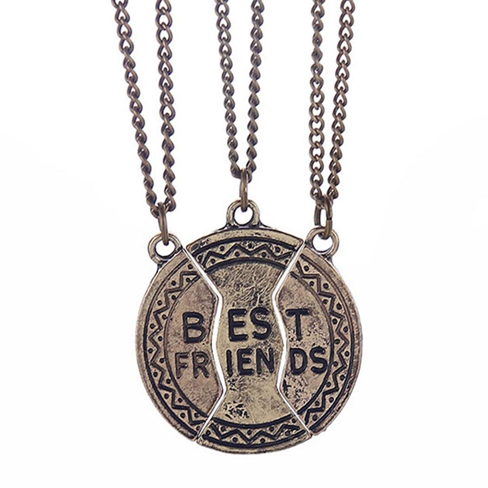 Mahi Gold Plated Designer Combo of Three Best Friends forever Unisex pendant