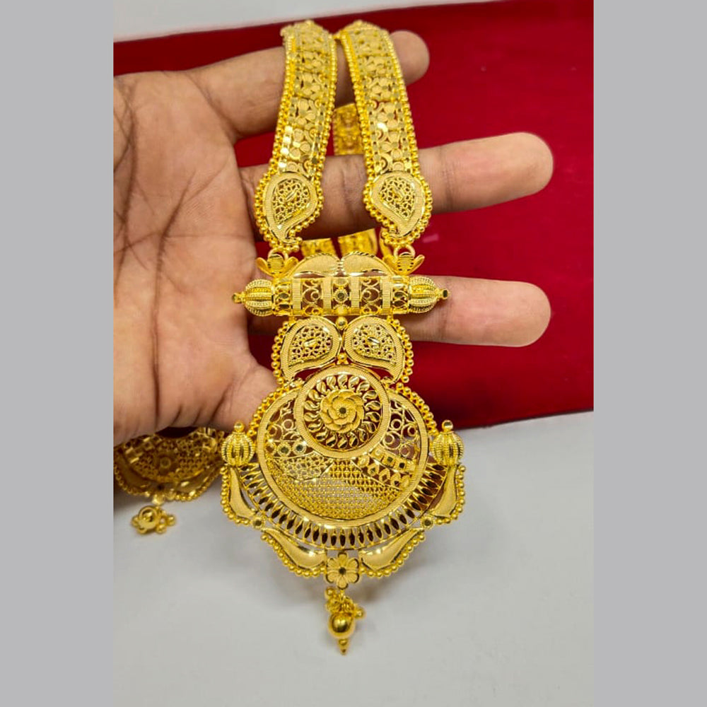Pari Art Jewellery 1 Gram Gold Plated Designer Long Necklace Set-Parin