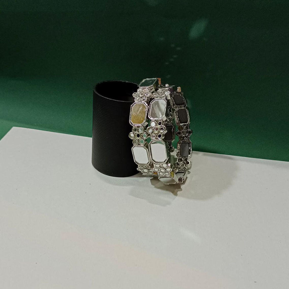 Pooja Bangles Oxidised Plated Mirror Work Designer Bangles Set