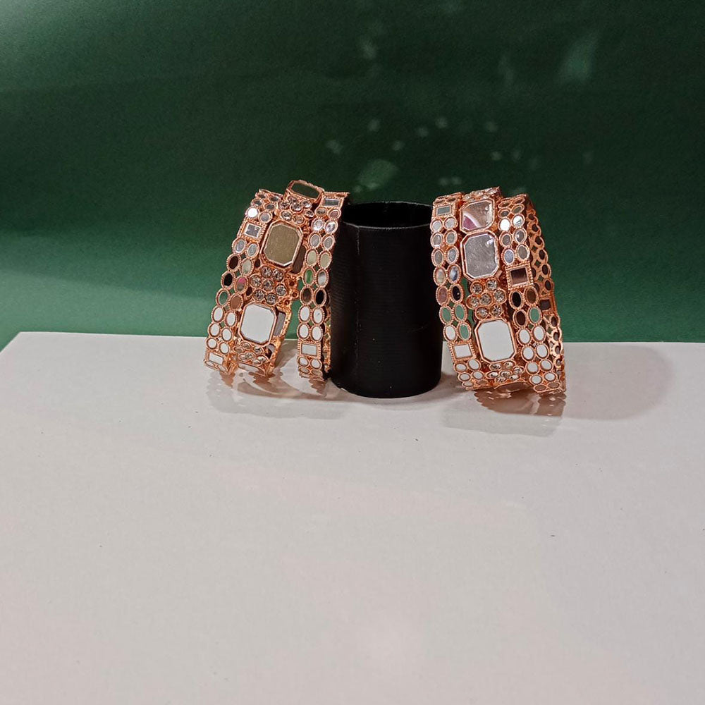 Pooja Bangles Gold Plated Designer Mirror Work Bangles Set