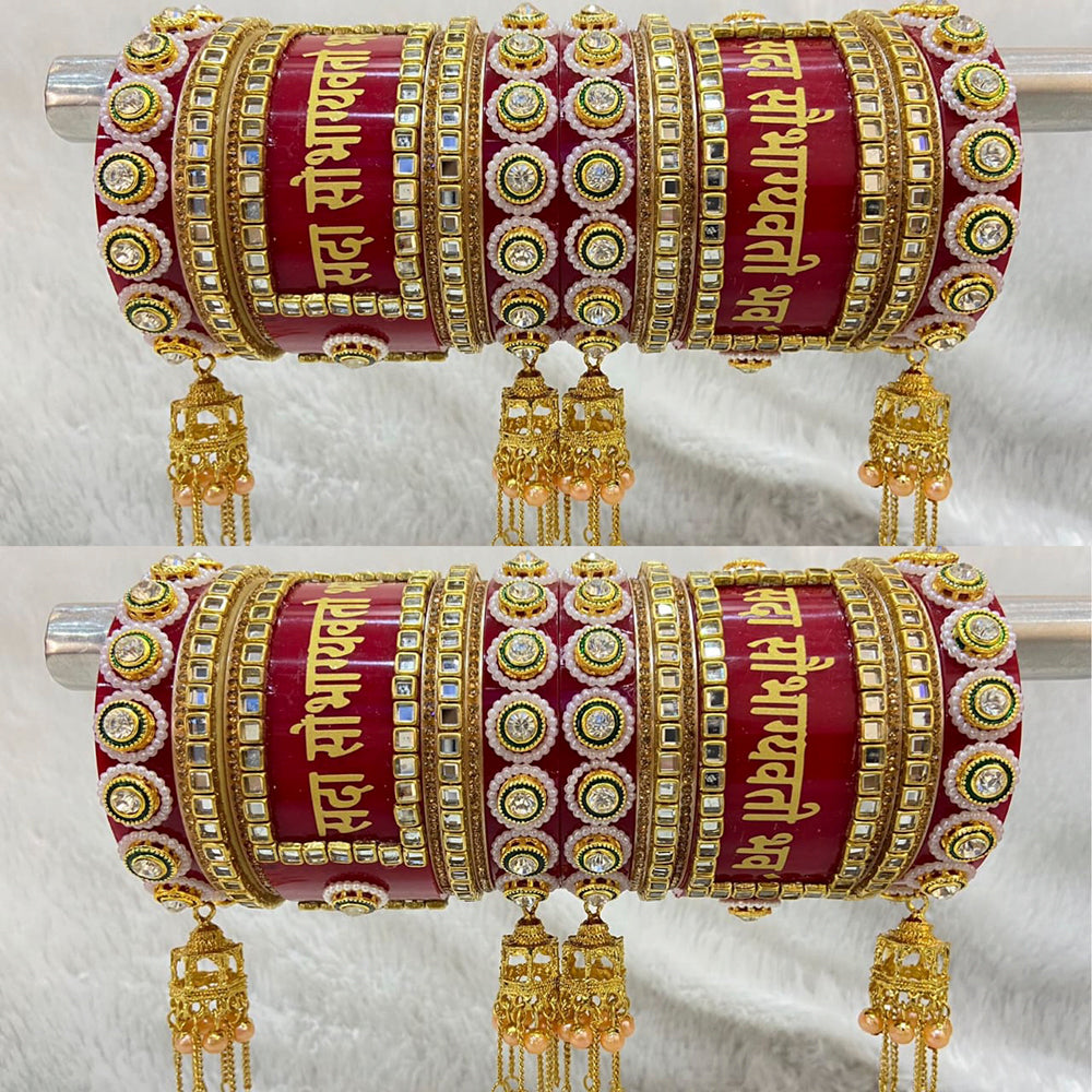 Pooja Bangles Gold Plated Bridal Bangles Set