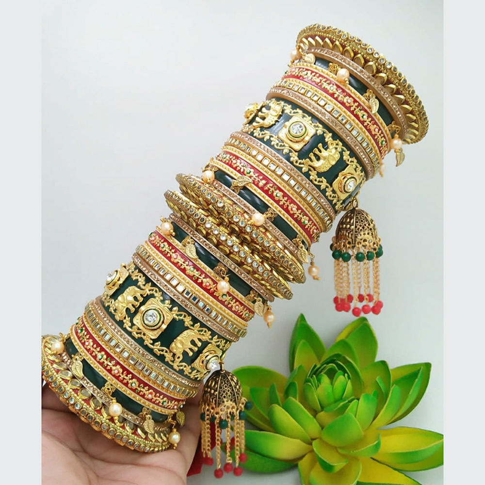 Pooja Bangles Gold Plated Bridal Bangles Set