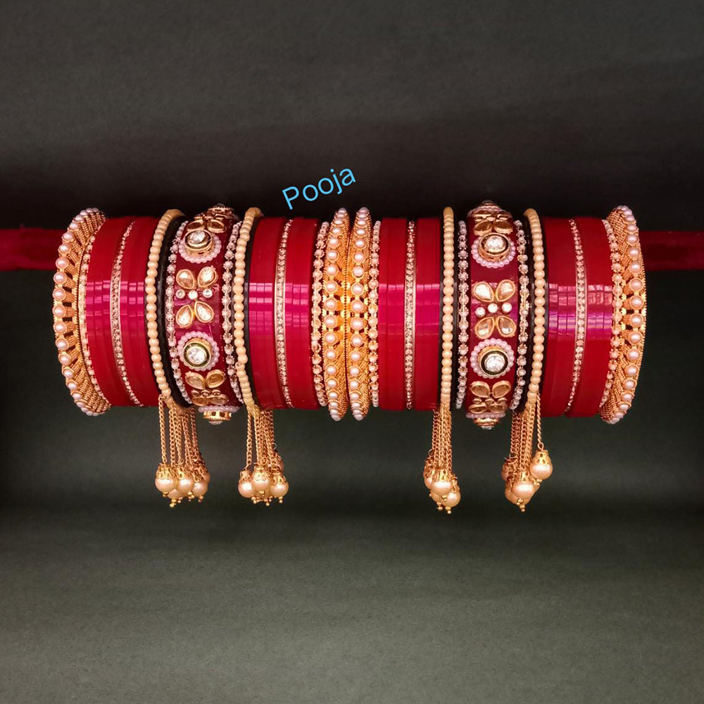 Pooja Bangles Gold Plated Bridal Bangles Set