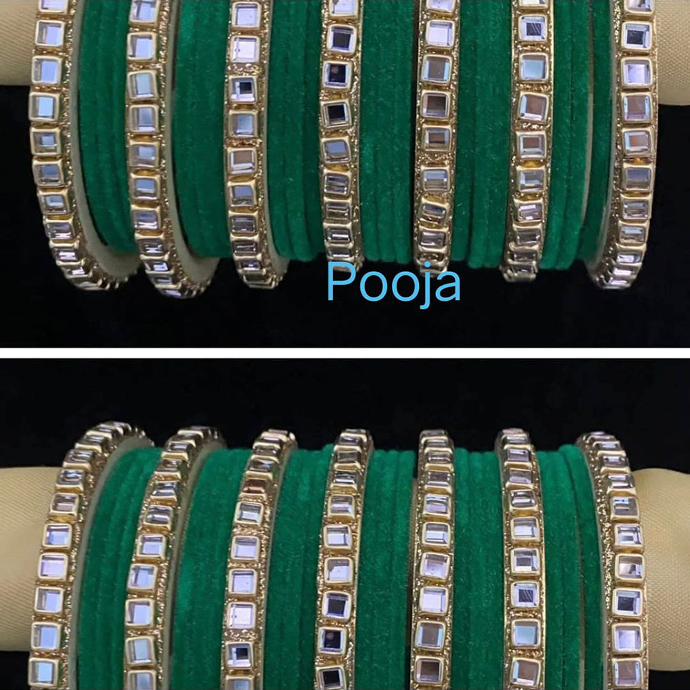 Pooja Bangles Gold Plated Velvet Bangles Set