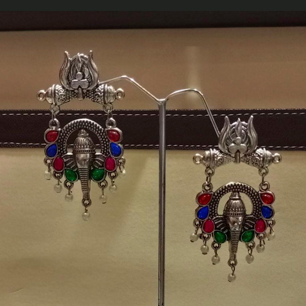 Pooja Bangles Oxidized Plated Dangler Earrings