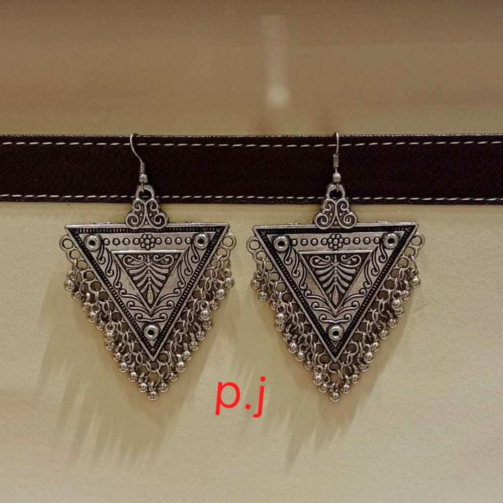 Pooja Bangles Oxidized Plated Dangler Earrings