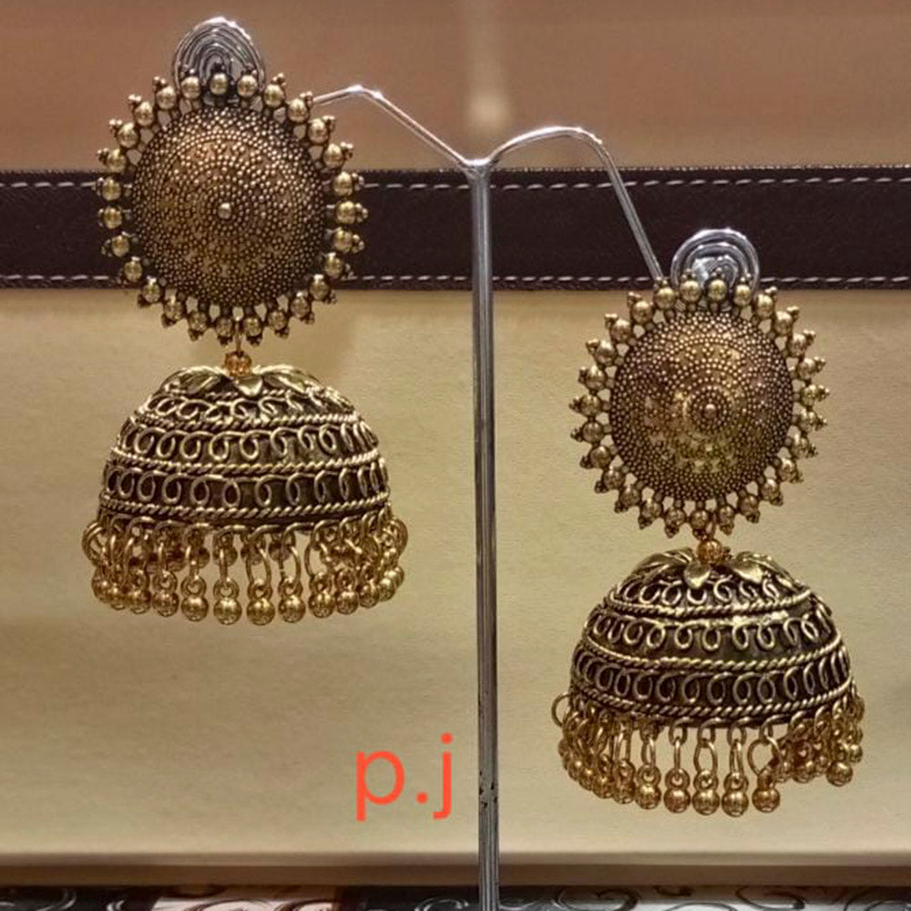 Pooja Bangles Oxidized Jhumka Earrings
