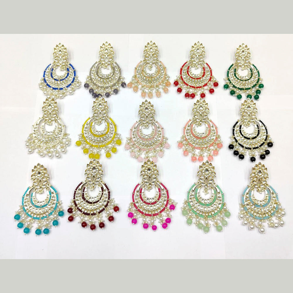 Pooja Bangles Gold Plated Kundan & Beads Dangler Earrings