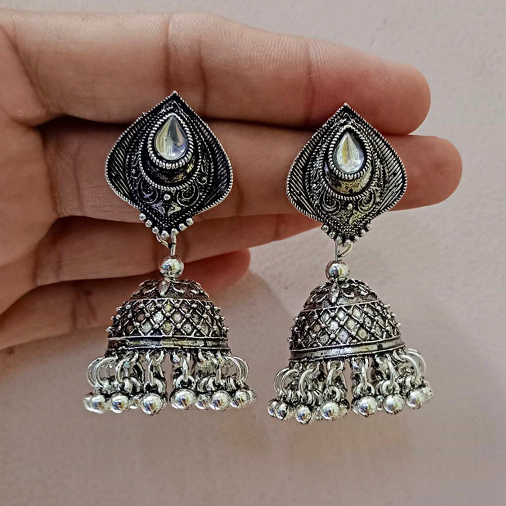 Pooja Bangles Oxidised Jhumka Earrings