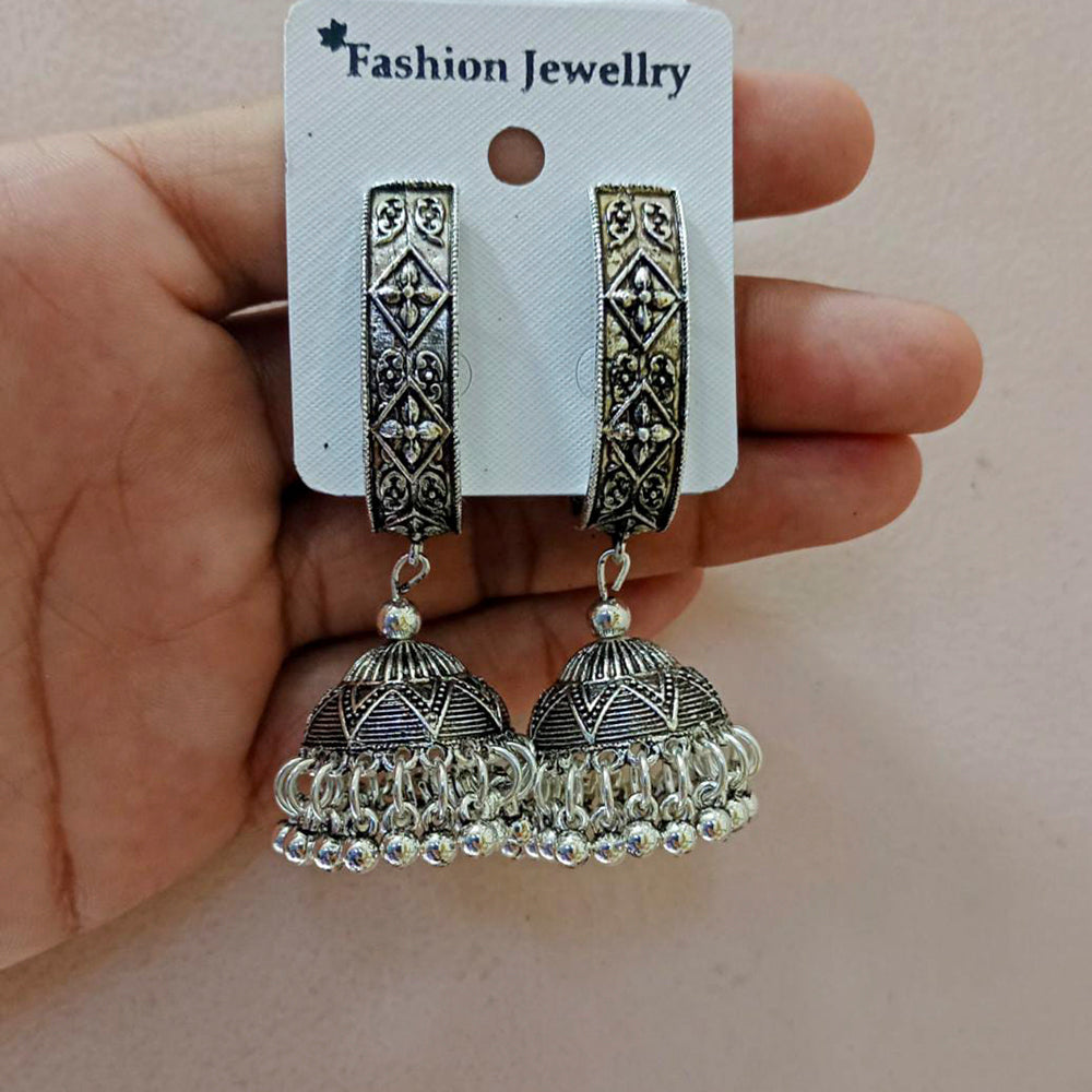 Pooja Bangles Oxidised Jhumka Earrings