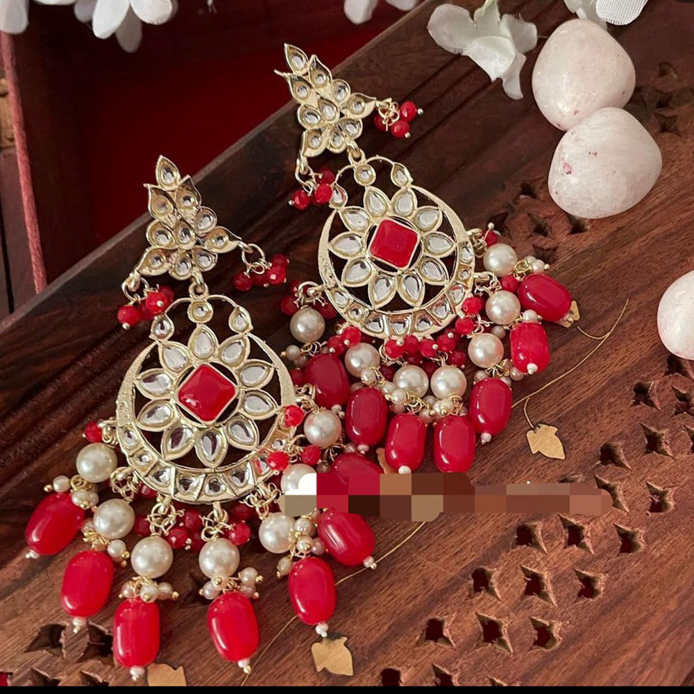 Pooja Bangles Gold Plated Kundan And Beads Dangler Earrings
