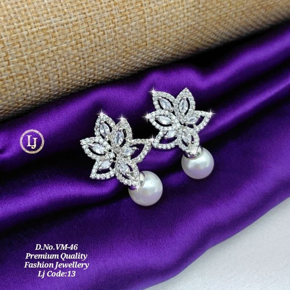 Pooja Bangles American Diamond And Pearl Earrings