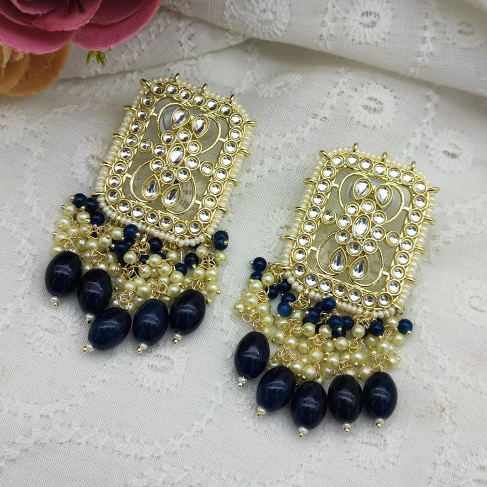 Pooja Bangles Gold Plated Kundan & Beads Dangler Earrings