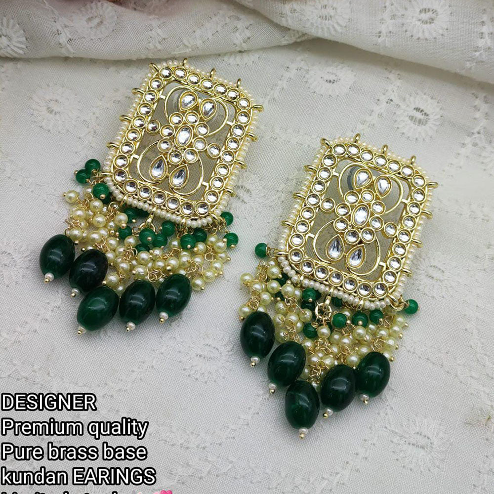 Pooja Bangles Gold Plated Kundan & Beads Dangler Earrings