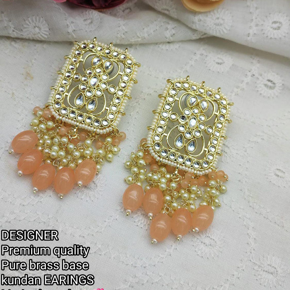 Pooja Bangles Gold Plated Kundan & Beads Dangler Earrings