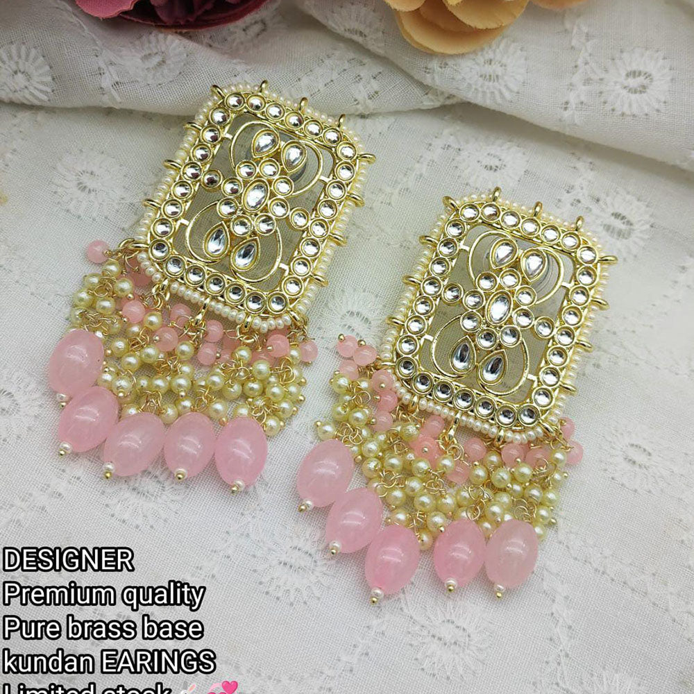 Pooja Bangles Gold Plated Kundan & Beads Dangler Earrings