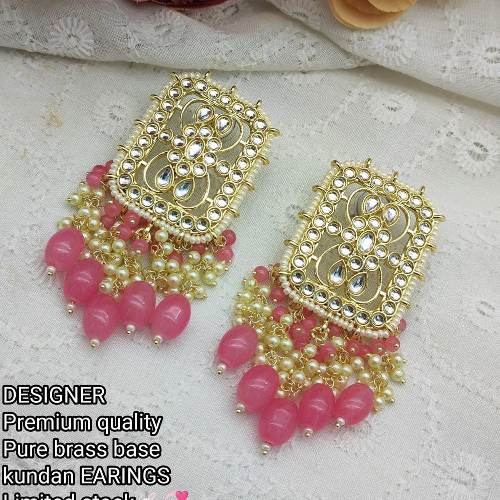 Pooja Bangles Gold Plated Kundan & Beads Dangler Earrings