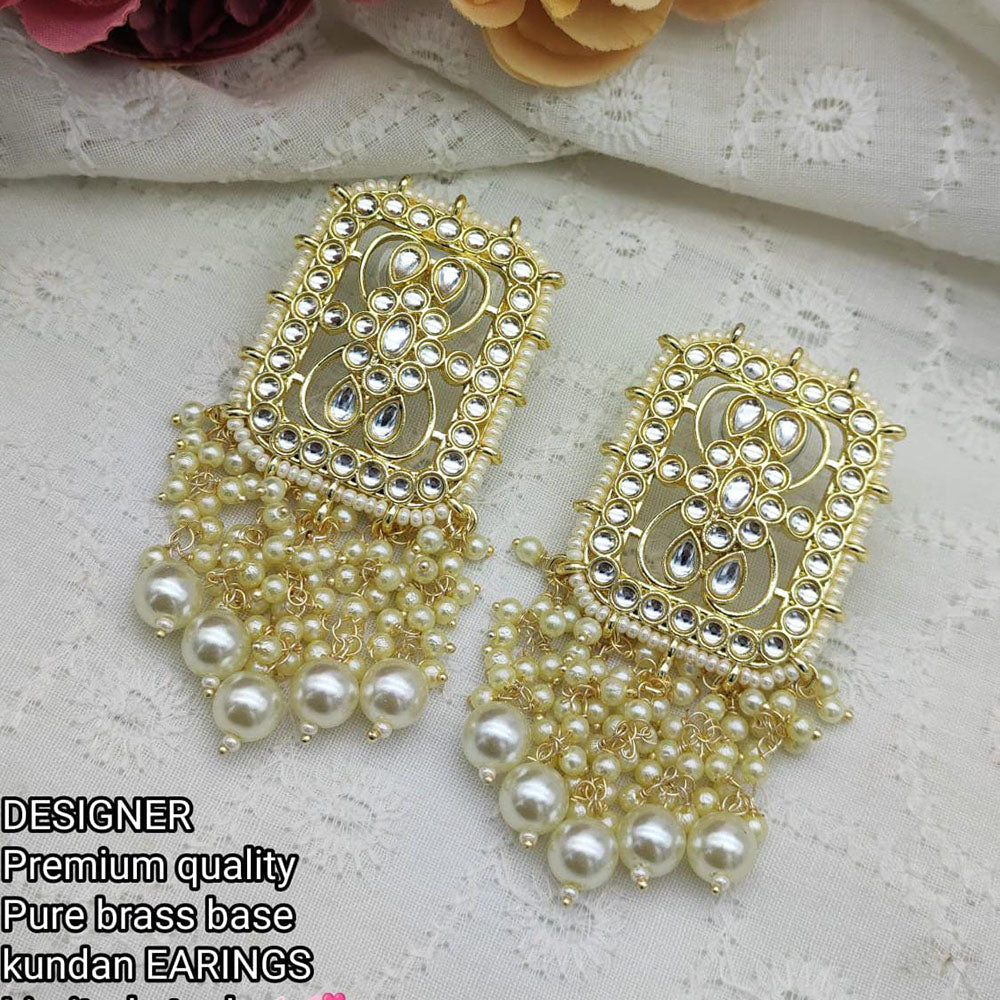 Pooja Bangles Gold Plated Kundan & Beads Dangler Earrings