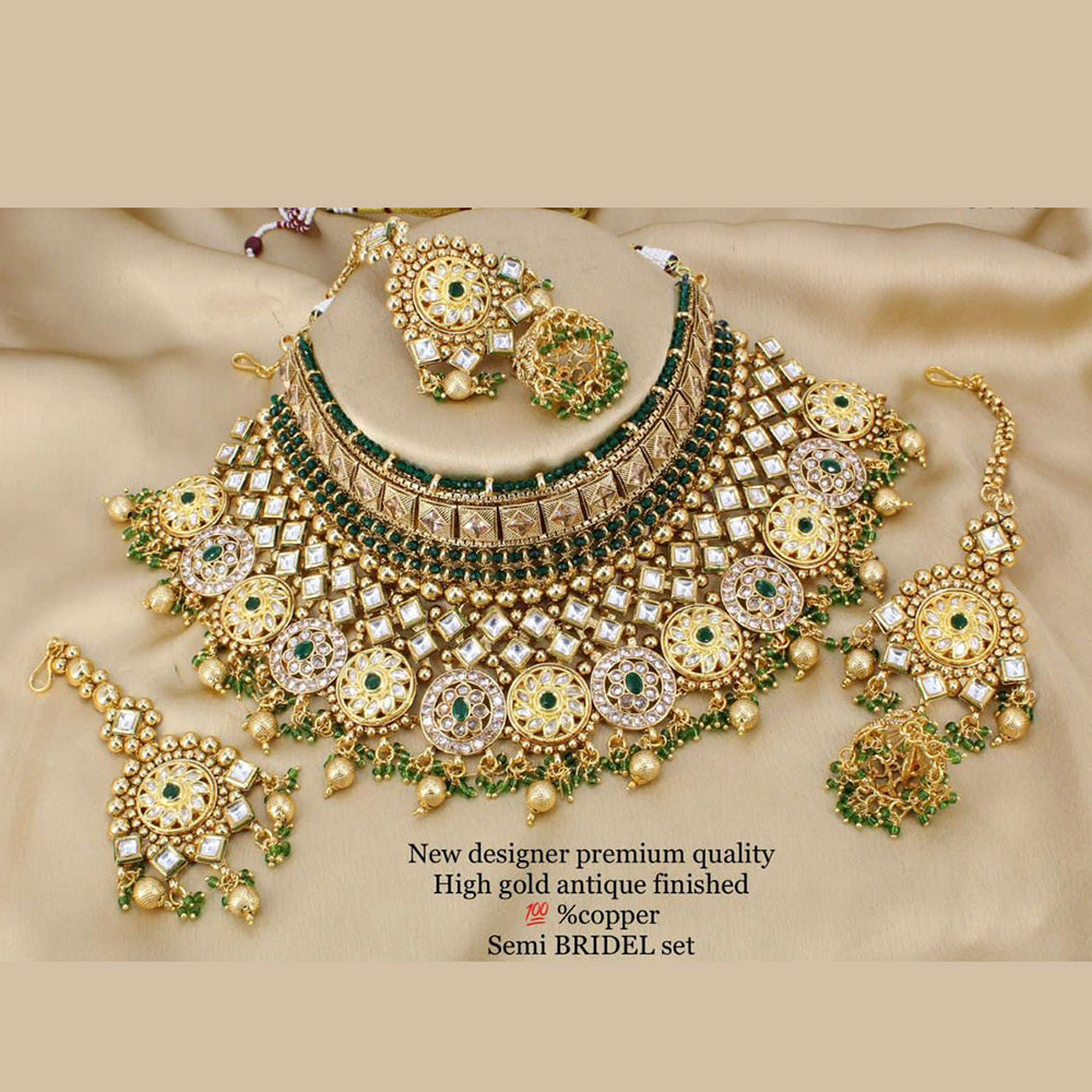 Pooja Bangles Gold Plated Designer Choker Necklace Set
