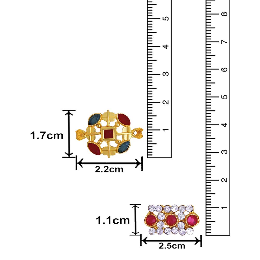 Mahi Combo of 2 Designer Multicolor Crystals Rakhi's for Brother (RCO1105252G)