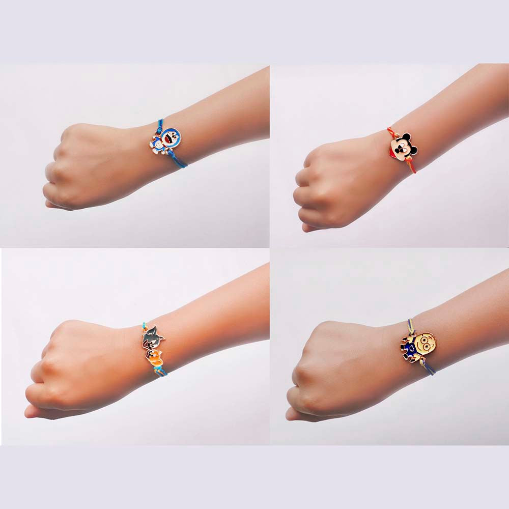 Mahi Combo of Children's Favourite 4 Cartoon Rakhis for Kids (RCO1105379M)