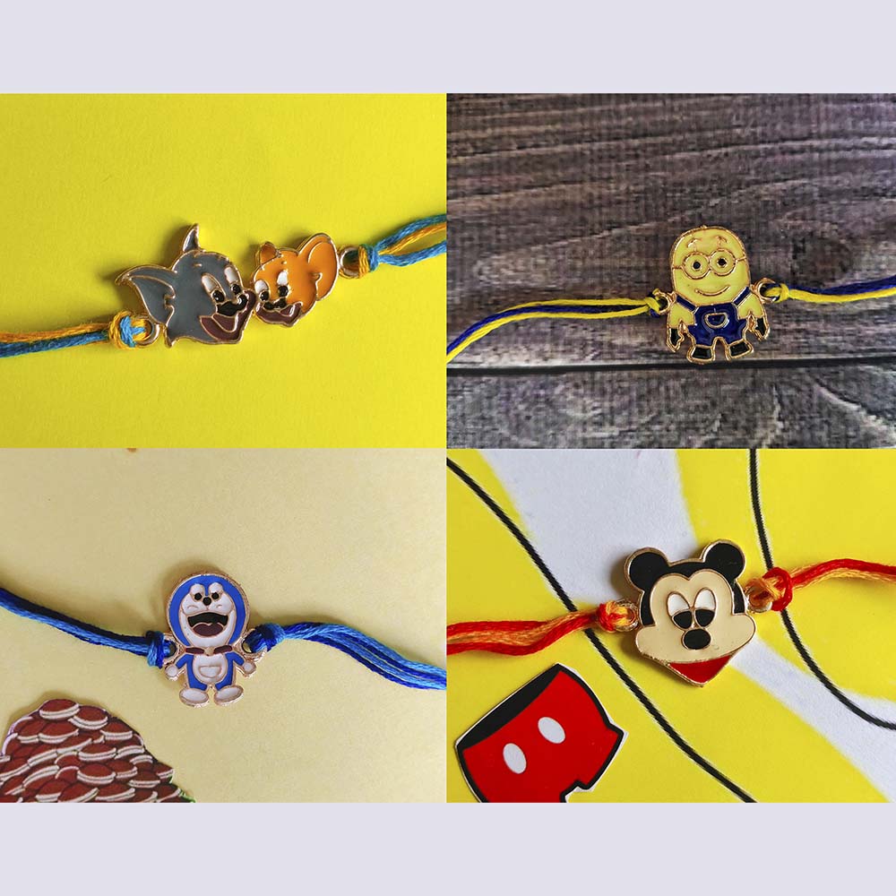 Mahi Combo of Children's Favourite 4 Cartoon Rakhis for Kids (RCO1105379M)