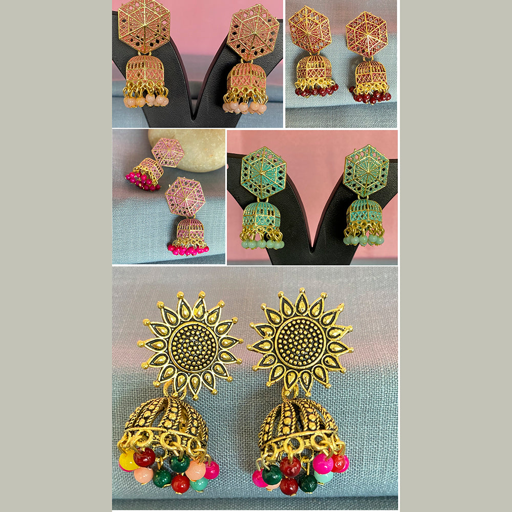 Mahavir Gold Plated Earrings Combo