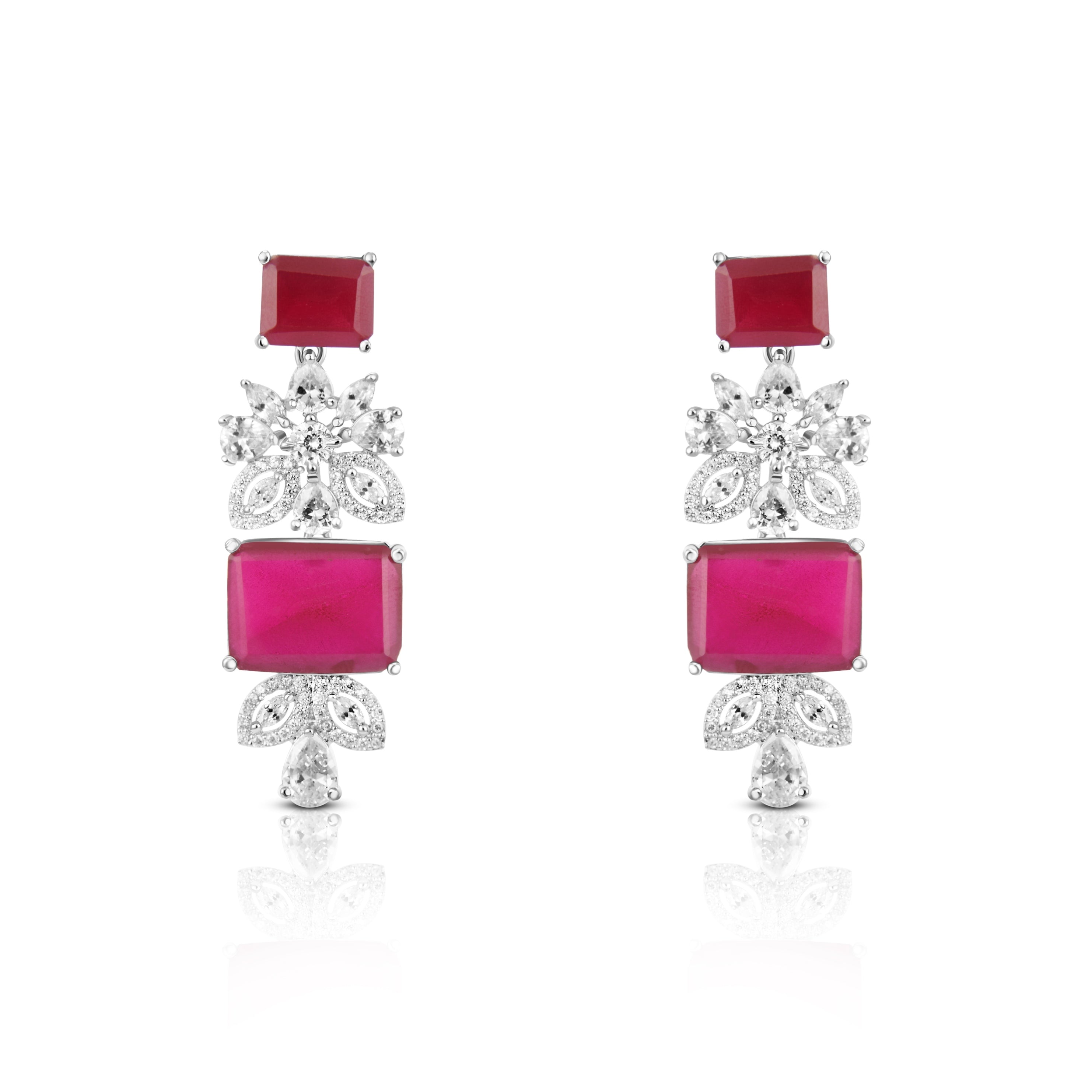 Nipura Red Grace Blossom Danglers