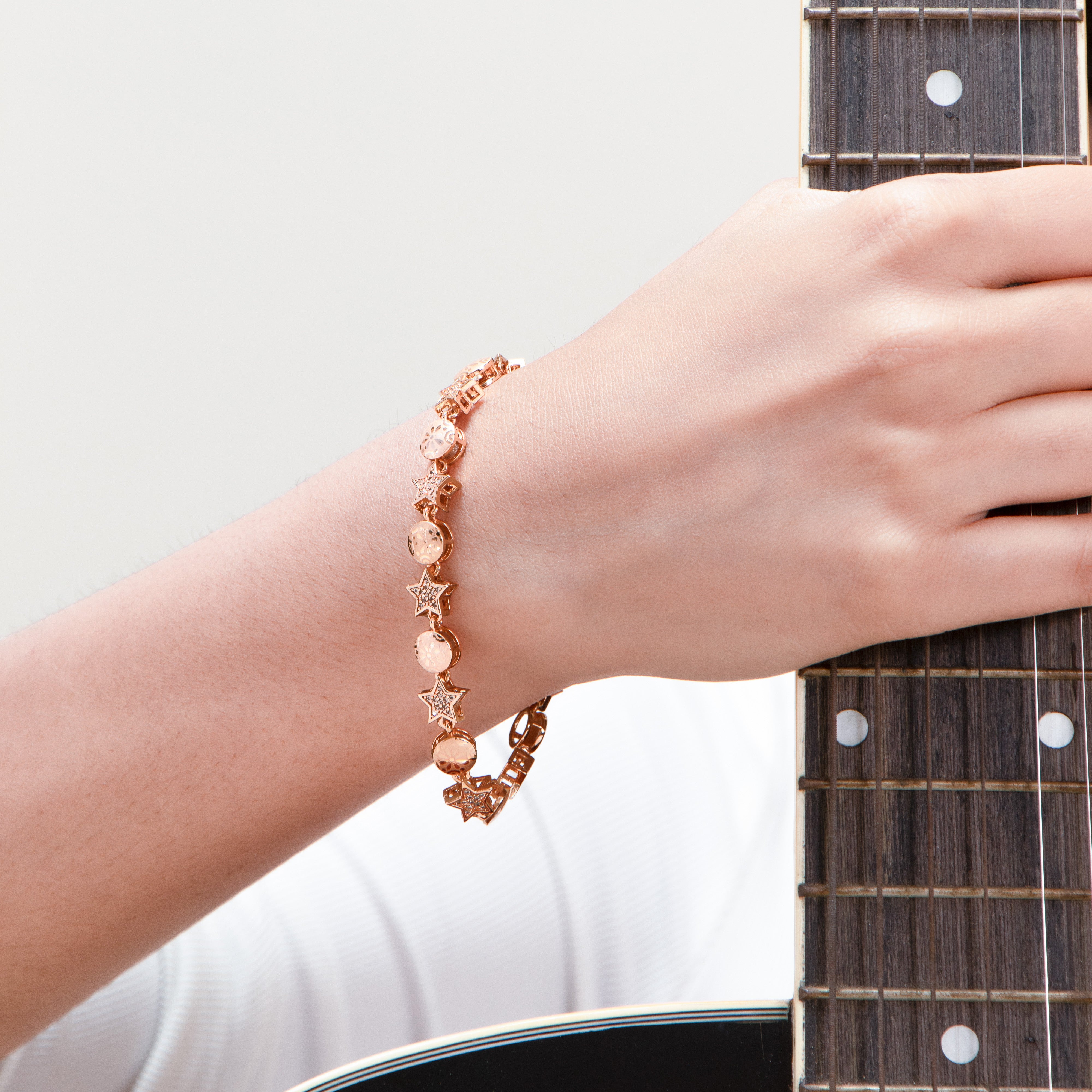 Nipura Rosegold Moon and Stars Bracelet