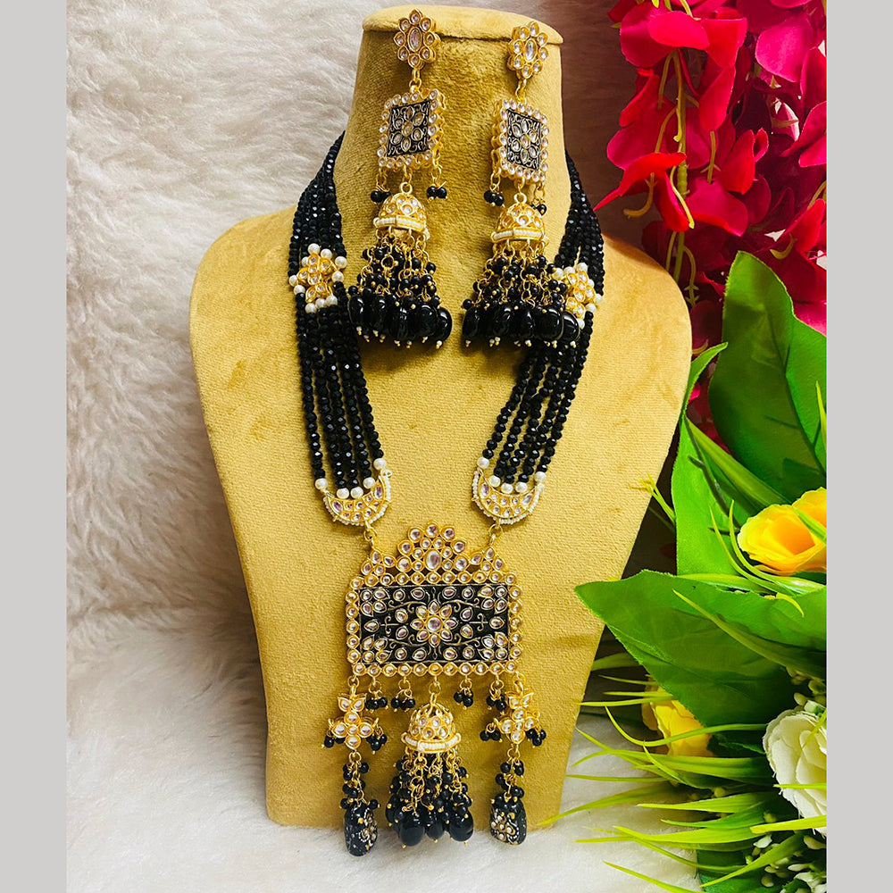 Shagna Gold Plated Meenakari & Kundan Stone & Beads Necklace Set