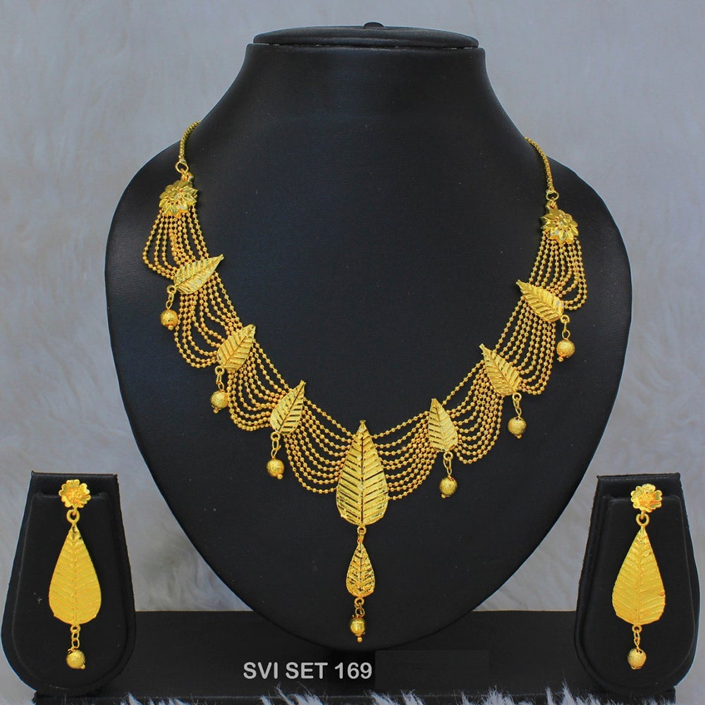 Mahavir Forming Gold Necklace Set   - SVI SET 169