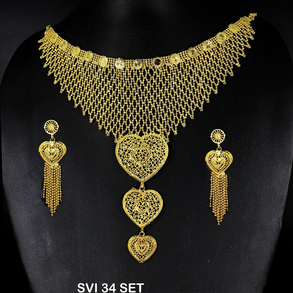Mahavir Forming Gold Necklace Set - SVI SET 34