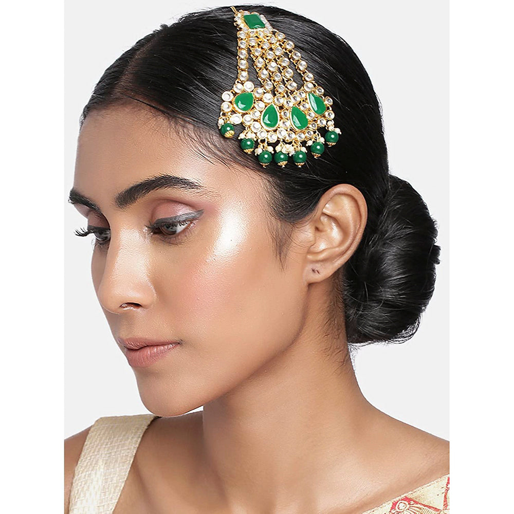 Earring Maang Tikka And Passa Etnico 18K Gold Plated Mughal