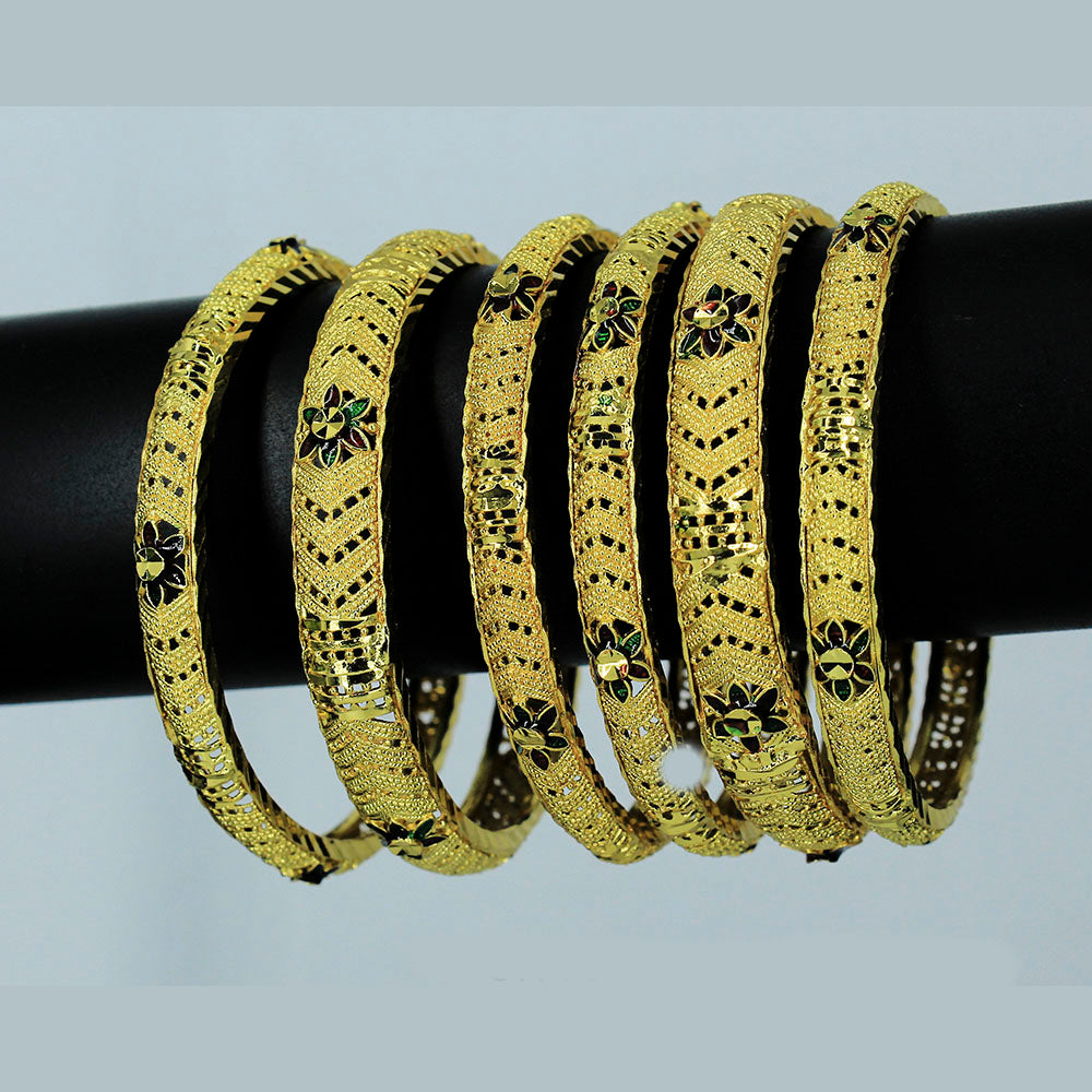 Mahavir Forming Gold Plated Bangle Set - UR BANGALS 733 MINA