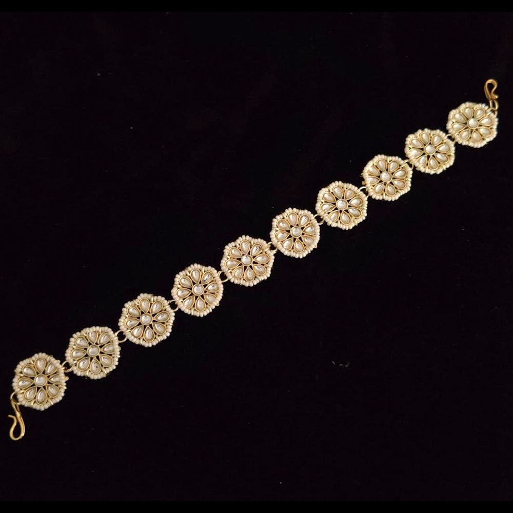 Vaamika Gold Plated Kundan Stone Sheeshphool / Headband Hair Accessories For Women