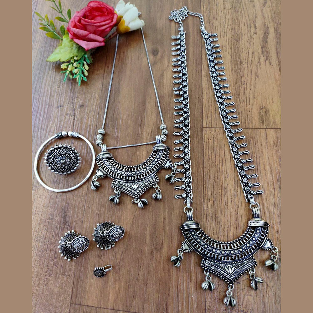 Vaamika Oxidised Plated Necklace Combo