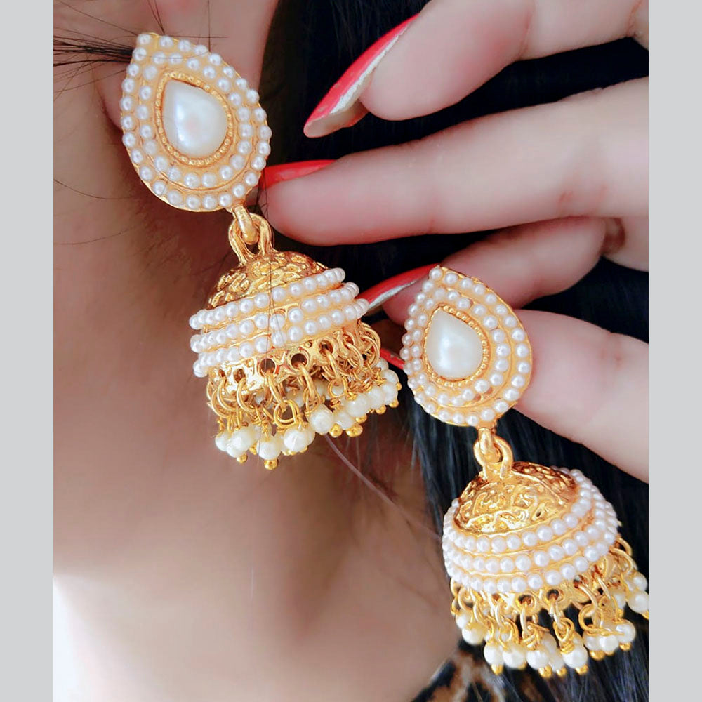 Vaamika Gold Plated Pearl Jhumki Earrings
