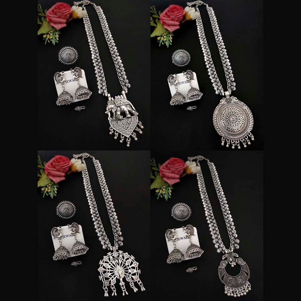 Vaamika Oxidised Plated Necklace Combo