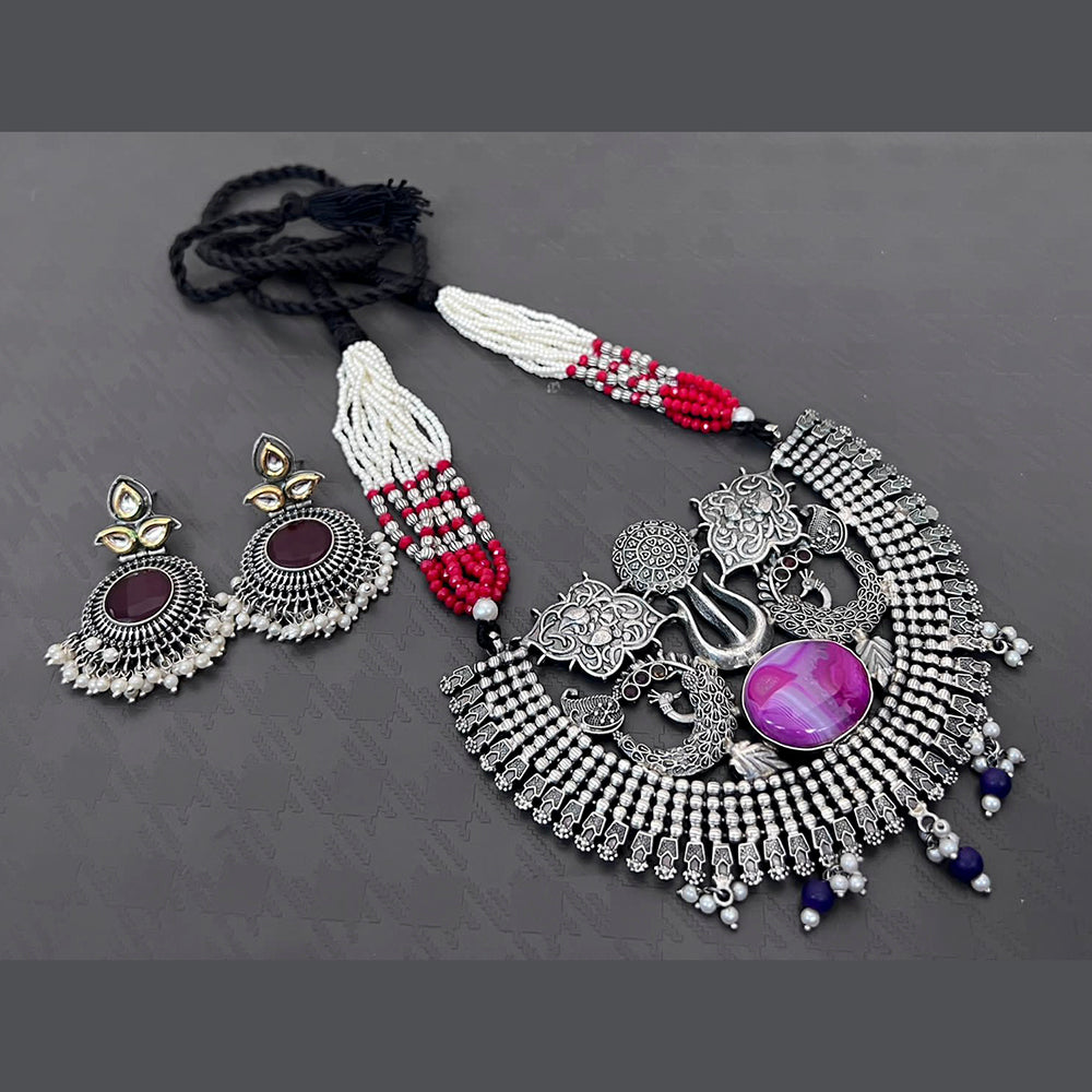 Vaamika Thread Oxidized Plated Necklace Set