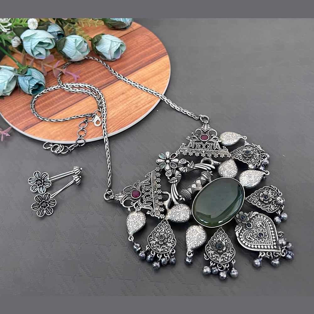 Vaamika Thread Oxidized Plated Necklace Set - VMNECK461