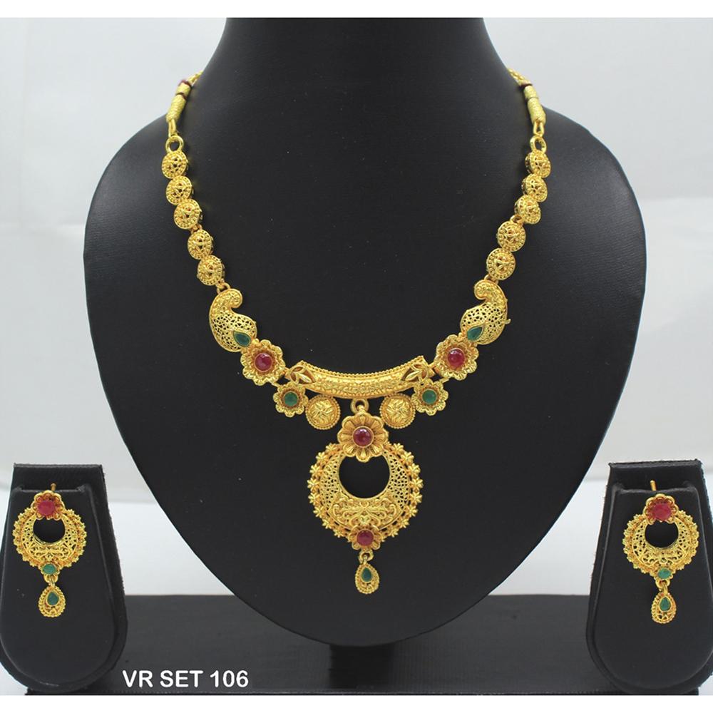 Mahavir Forming Gold Necklace Set - VR SET 106