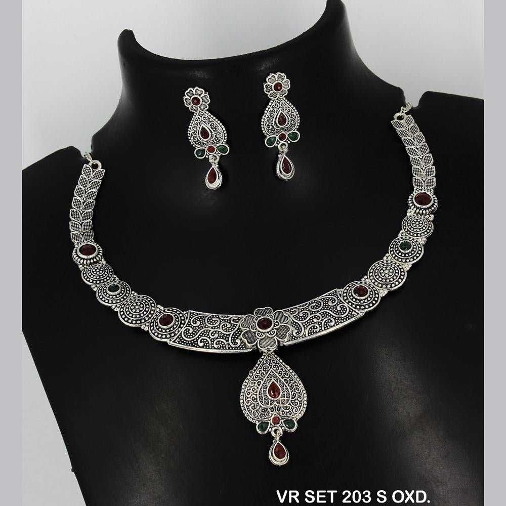 Mahavir Oxidised Plated Choker Necklace Set - VR SET 203 S. OXD