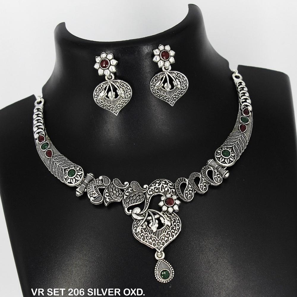 Mahavir Oxidised Plated Choker Necklace Set - VR SET 206 S. OXD