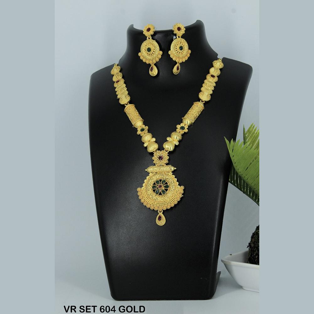 Mahavir Forming Gold Necklace Set - VR SET 604 GOLD