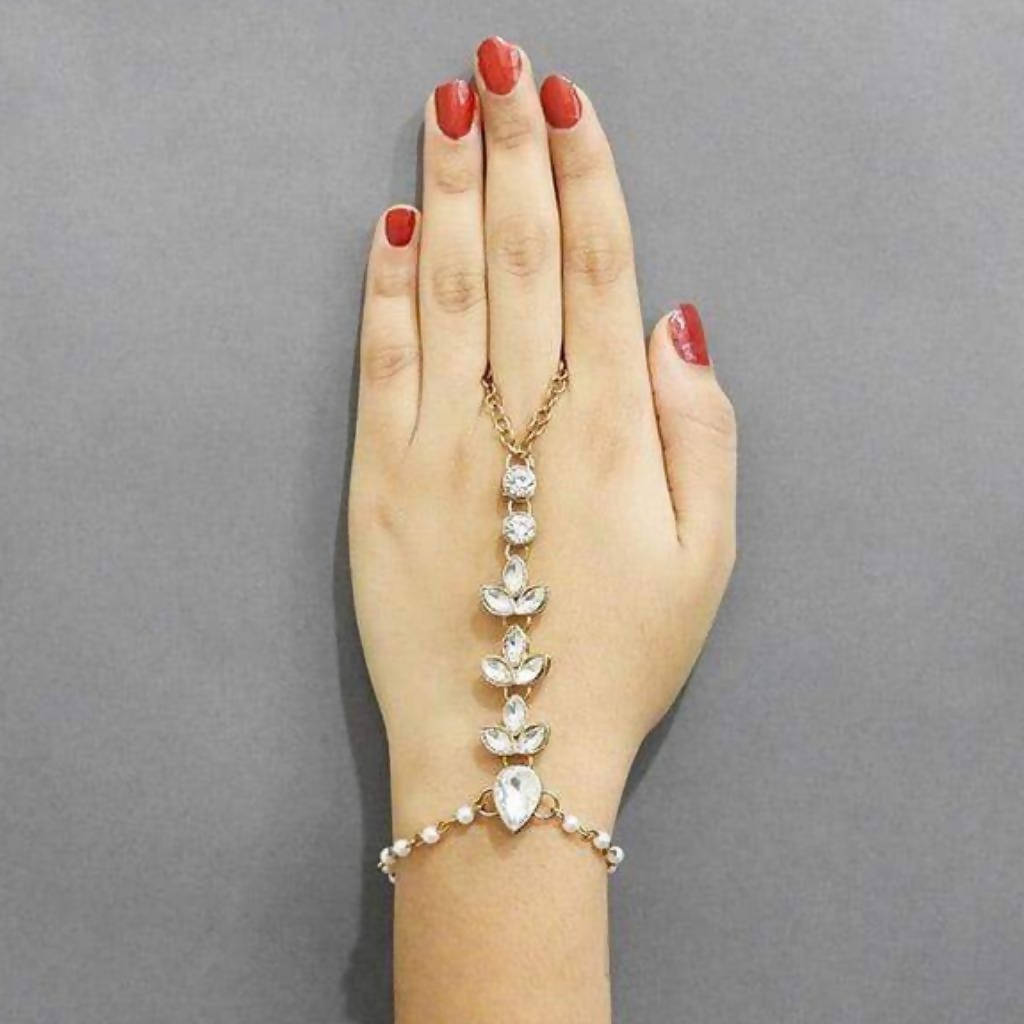 Tip Top Fashions Gold Plated Austrian Stone Hand Harness