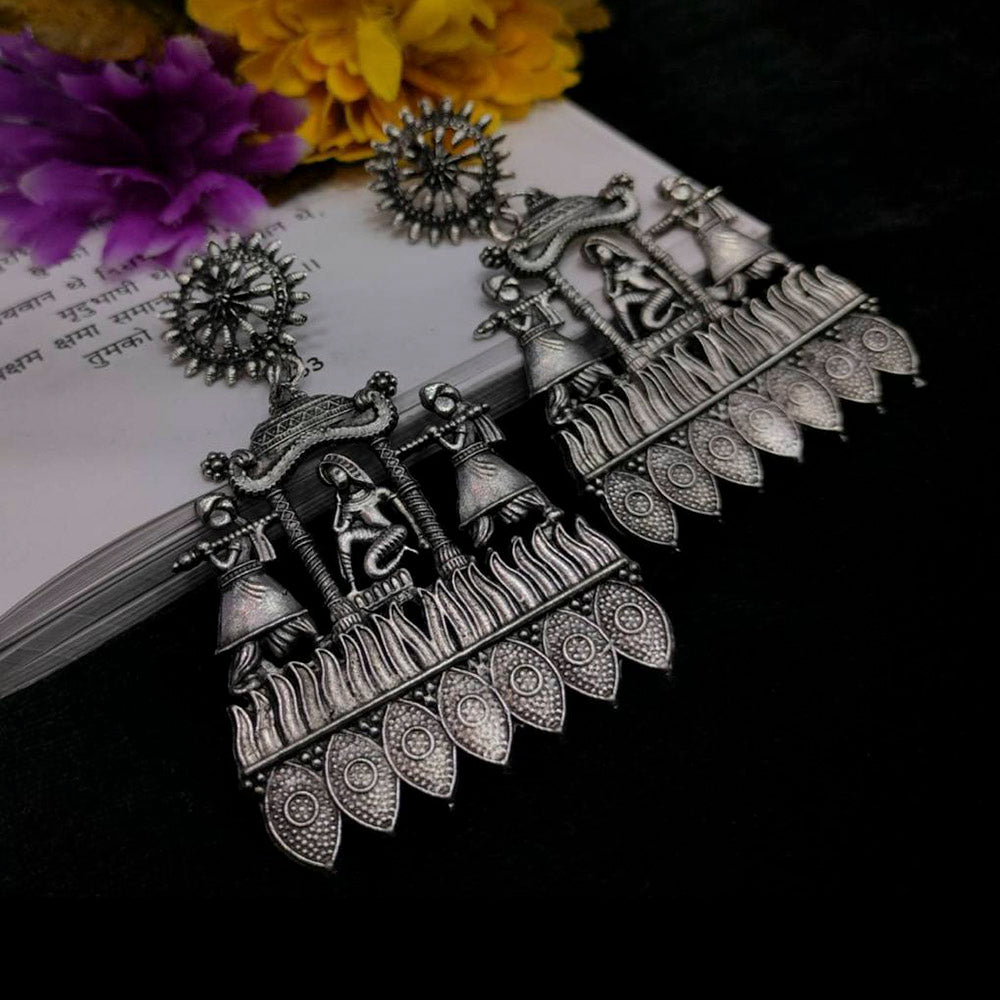 Blythediva Pack Of 3 Oxidised Floral Doli Earrings